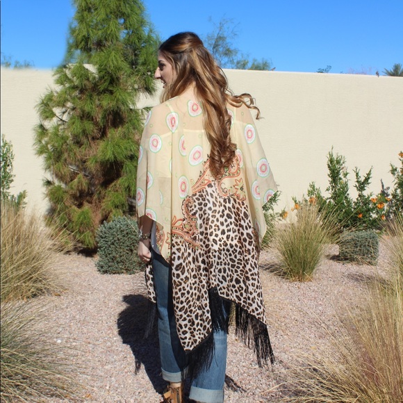 Leopard Fringe Shawl - Picture 2 of 8